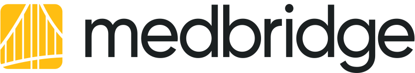 Medbridge logo featuring a yellow abstract design on the left and 'medbridge' in black on the right.